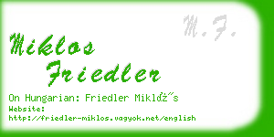 miklos friedler business card